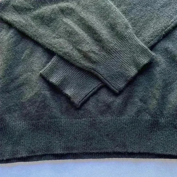 Thirty-Five Kent 100% Cashmere Sweater Mens Large Black V-Neck Pullover Soft - Picture 3 of 8